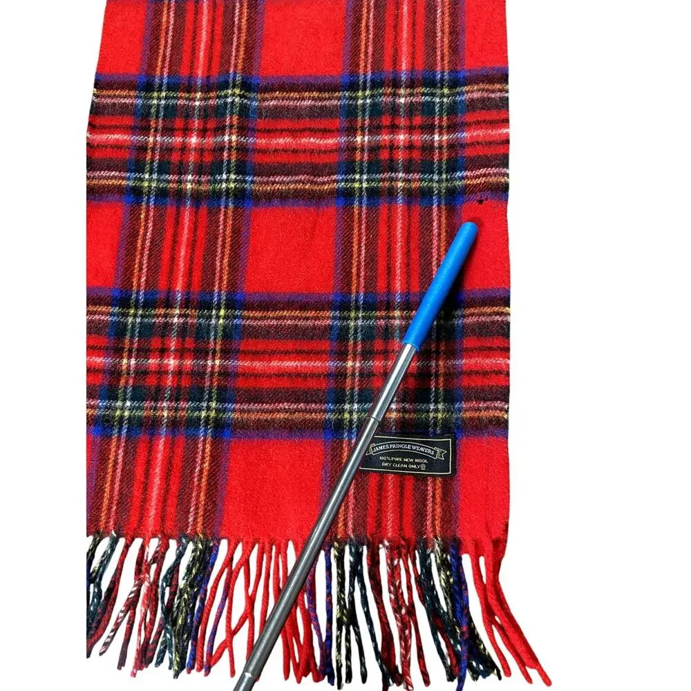 100% Wool Vintage Scotland Tartan Plaid Scarf 58” X 11.5